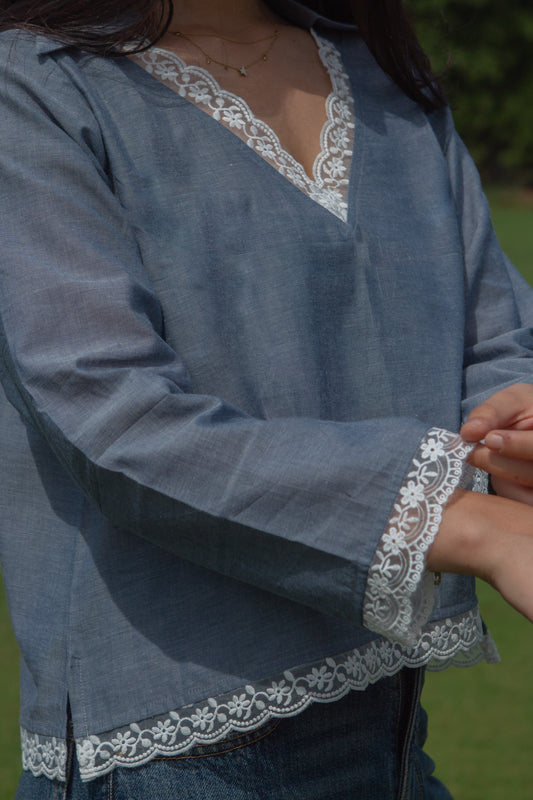 The Créme Blue Blouse