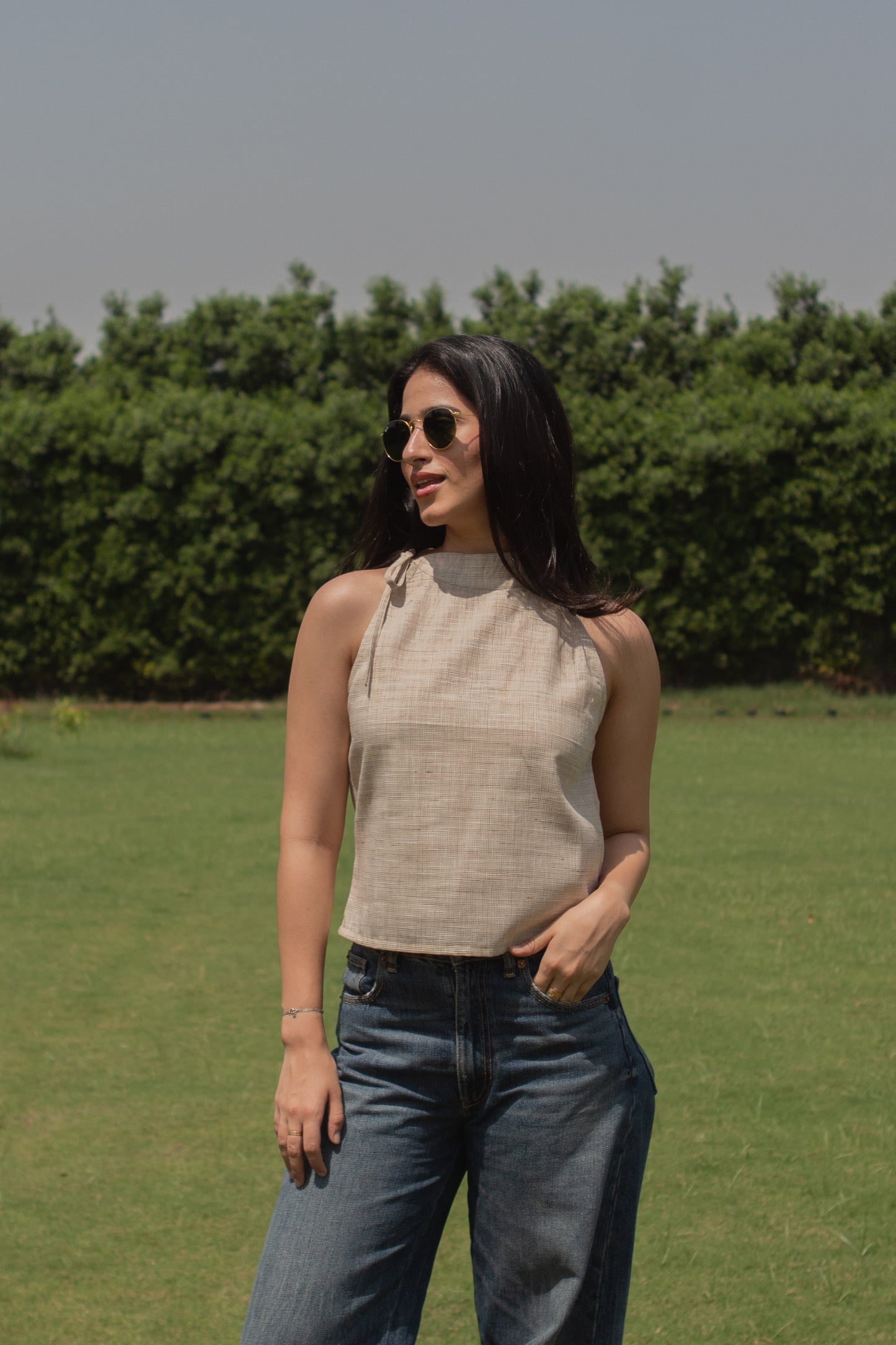 Choco Plaid Top