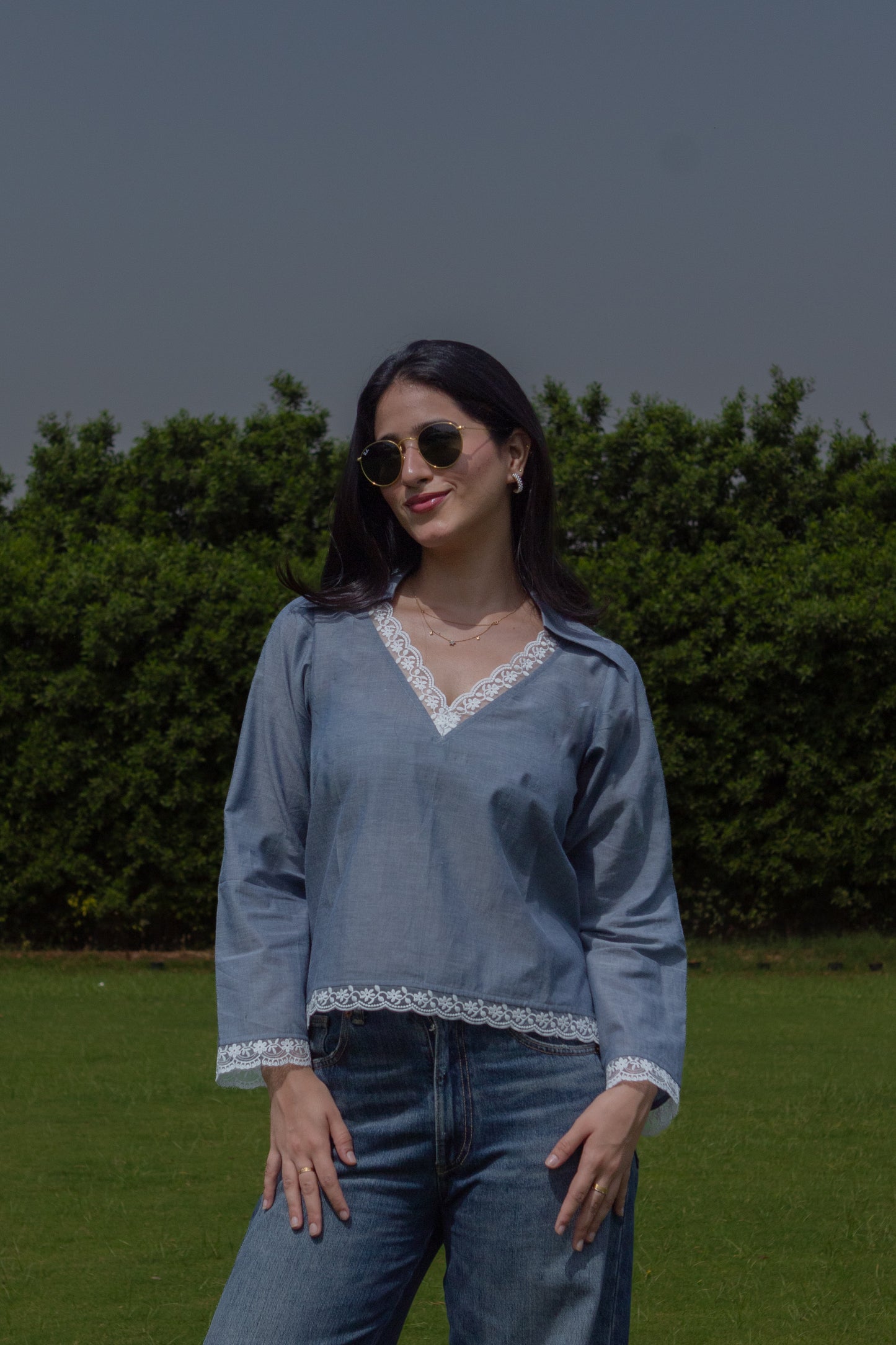 The Créme Blue Blouse