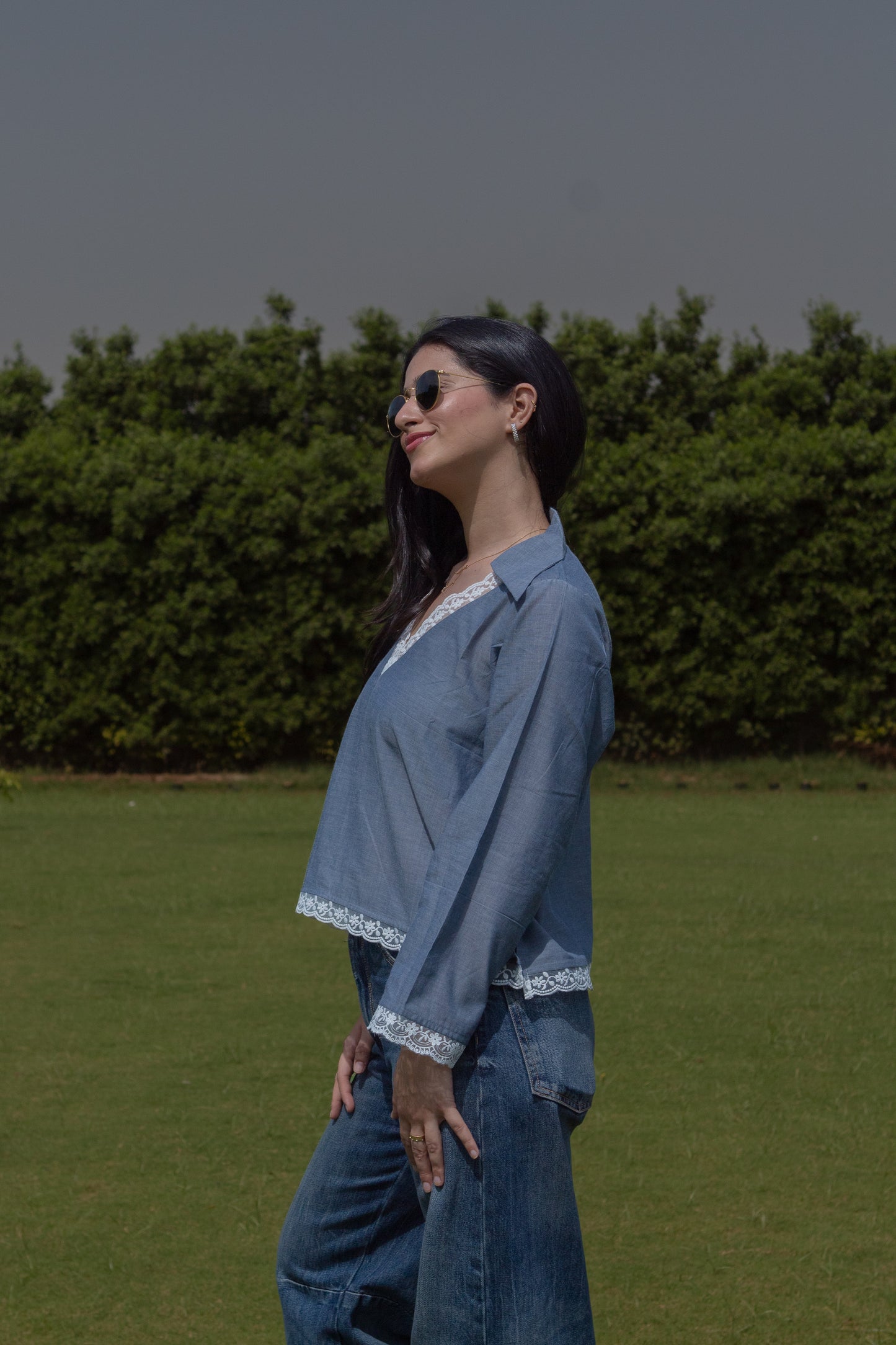 The Créme Blue Blouse